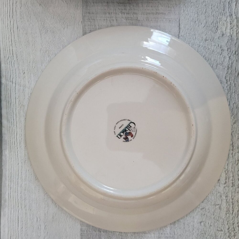 Set Of 4 Gibson Rooster Design Salad Plates 8" Ceramic Vintage Multicolor - Picture 4 of 7